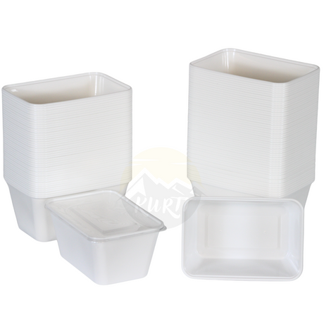 Microwave containers with lid white