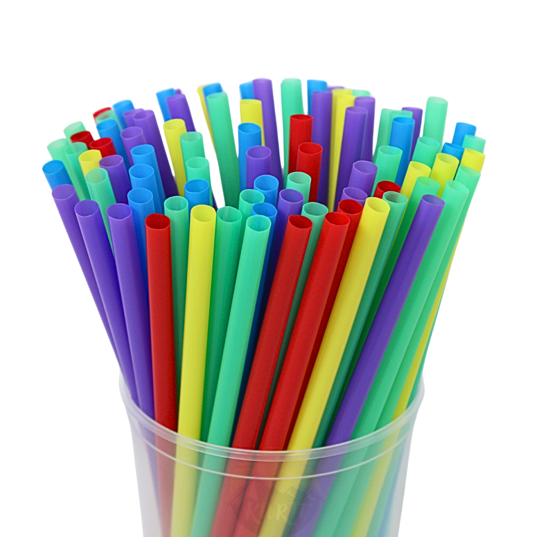 Straws Multicolor PP Plastic - 250 pieces Reusable