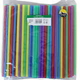 Straws Multicolor PP Plastic - 250 pieces Reusable