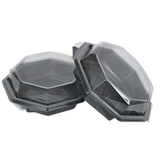 Barquettes APET Octaview Grises 160x60mm avec Couvercle 400ml | 60 Pièces | Tapas Antipasti Desserts