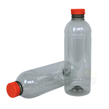 Bouteille Plastique rPET 1000ml Transparente Jus Bouchon Orange | 15 Pièces