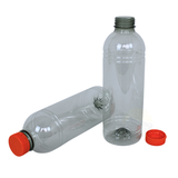 Bouteille Plastique rPET 1000ml Transparente Jus Bouchon Orange | 15 Pièces