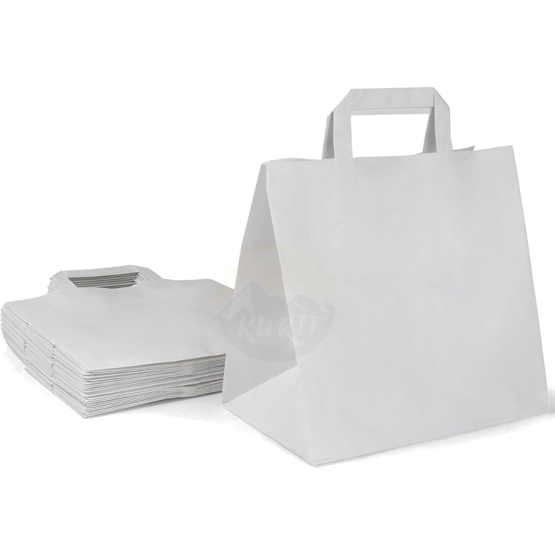 Sac de porte-papier blanc 32 + 17 x 26 cm - 250 pièces