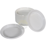 White plastic plate, 22cm, undivided - 100 pieces incl. SUP