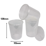 Reusable Transparent Round 1000cc - 100 pieces