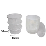 Microwave containers with lids Transparent 350ML ROUND - 50 pieces