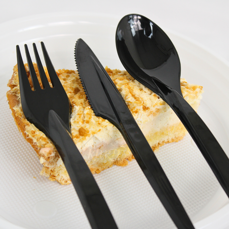 Reusable fork black 16 cm - 100 pieces