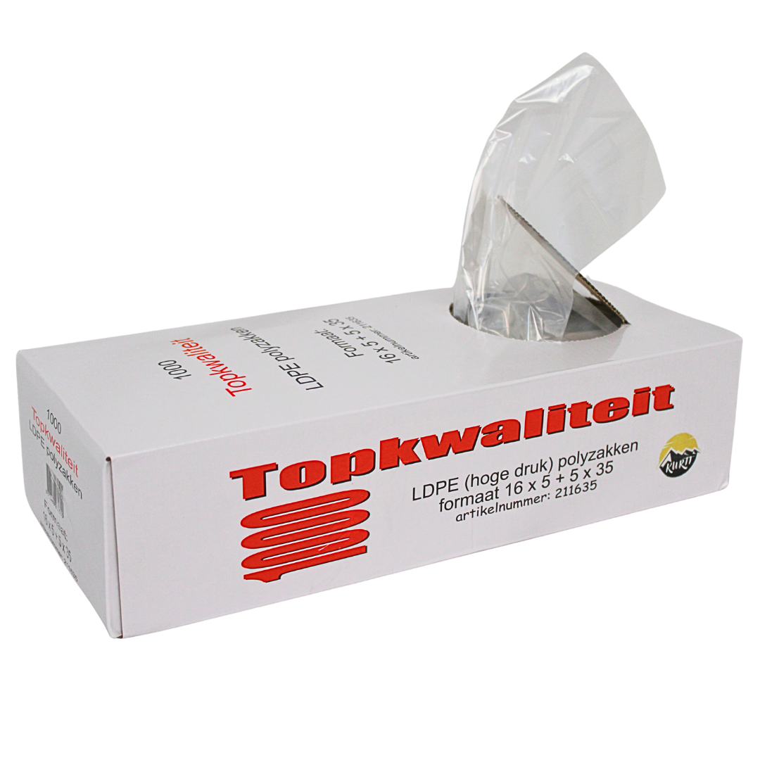 LDPE Polybags 16+2x5x35 - 1000 pieces