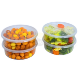 Microwave containers with lids Transparent 350ML ROUND - 50 pieces