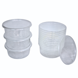 Microwave containers with lids Transparent 350ML ROUND - 50 pieces