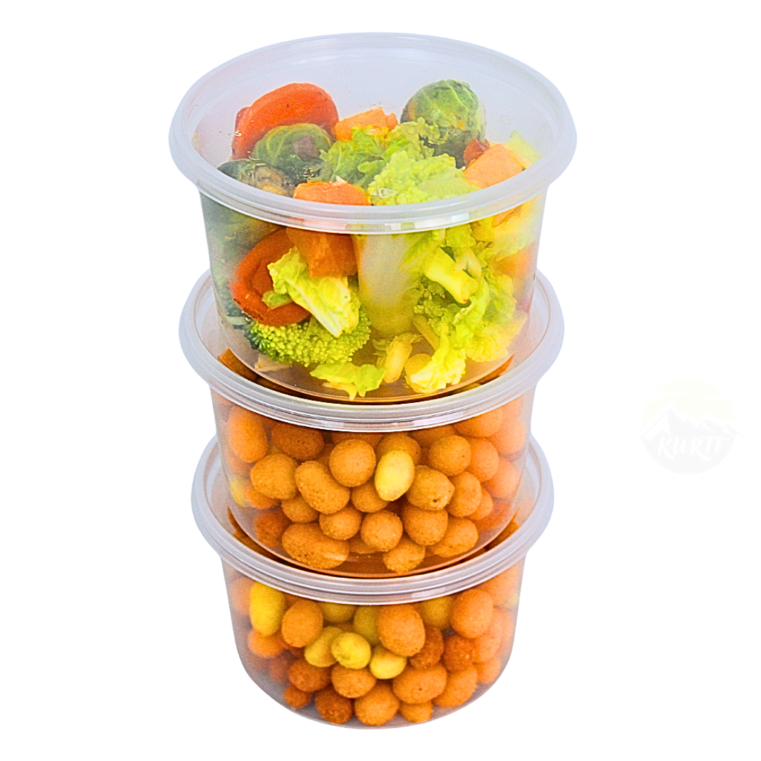 100x Magnetronbakjes inclusief deksels 500ml plastic potjes - vershoudbakjes Geschikt voor Take Away. Herbruikbaar en BPA Vrij