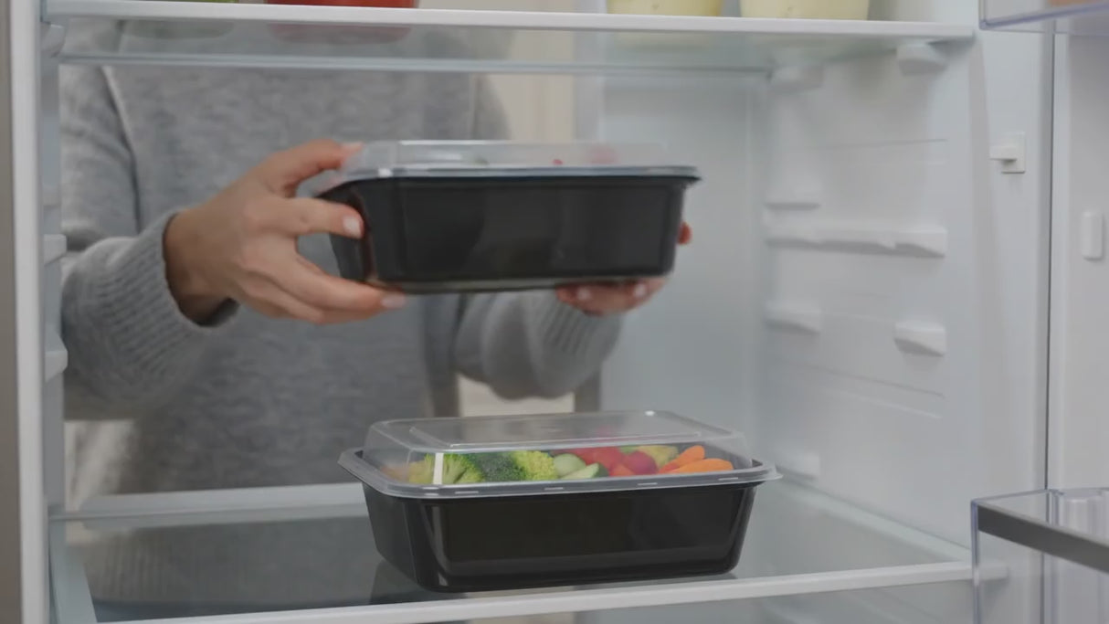 KURTT Boîtes Repas Noires PP Micro-ondes Congélateur 50/100 pièces Meal Prep | 500ml 650ml 750ml 1000ml