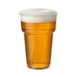Transparante Proppy bierbeker met bier en schuimkraag