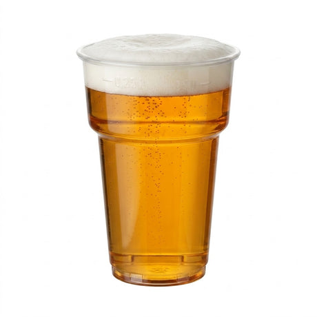 Transparante Proppy bierbeker met bier en schuimkraag