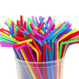 500x Plastic rietjes - herbruikbaar rietje - buigrand 5x230mm - reusable ( europese norm EN12875-1 gecertificeerd)