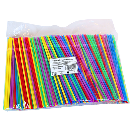 500x Plastic rietjes - herbruikbaar rietje - buigrand 5x230mm - reusable ( europese norm EN12875-1 gecertificeerd)