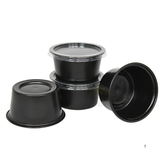 1000X Saucières avec couvercle (PP) - Noir - Récipients à sauce robustes