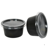 1000X Saucières avec couvercle (PP) - Noir - Récipients à sauce robustes