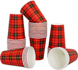 2500x 7.5oz/180ml, Koffiebekers to go breukbestendig - koffiebeker karton 'schotse ruit' Drinkbeker - Koffiebekers karton - Kartonnen Beker - A kwaliteit, lekvrij