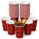 Gobelets Carton Café 180ml Design Tartan Écossais – 2500 Pièces | To Go Éco-Contribution Incluse