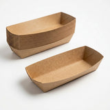 Barquettes Kraft Anti-Graisse – Jetable 9 Tailles | A7 à A50 | 50/100/500 Pièces | Frites Snack Streetfood
