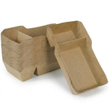 Barquettes Kraft Anti-Graisse – Jetable 9 Tailles | A7 à A50 | 50/100/500 Pièces | Frites Snack Streetfood