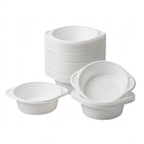 Bols à Soupe Plastique Réutilisables 350ml – Anses Lave-Vaisselle | 100 Pièces Blanc