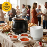 Bols à Soupe Plastique Réutilisables 350ml – Anses Lave-Vaisselle | 100 Pièces Blanc