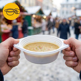Bols à Soupe Plastique Réutilisables 350ml – Anses Lave-Vaisselle | 100 Pièces Blanc