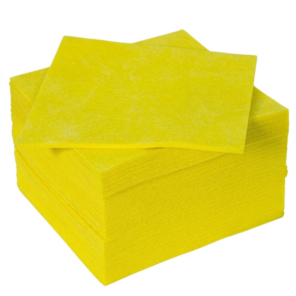 Lavettes Non Tissées Jaunes 38x40cm – Viscose HACCP Cuisine Agroalimentaire | 200 Pièces