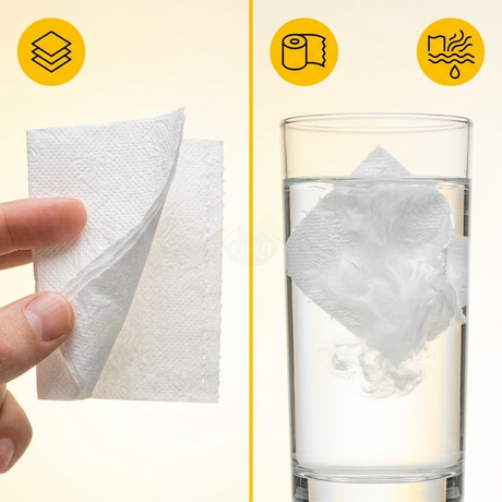 KURTT Papier Toilette 3 Plis Cellulose 250 Feuilles ECO – 24/56 Rouleaux | Doux Absorbant Soluble