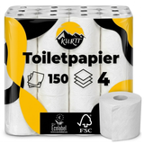 Papier Toilette 4 Plis Cellulose 150 Feuilles ECO Gaufré – 32/72 Rouleaux | Luxe Hôtel Restaurant Bureau