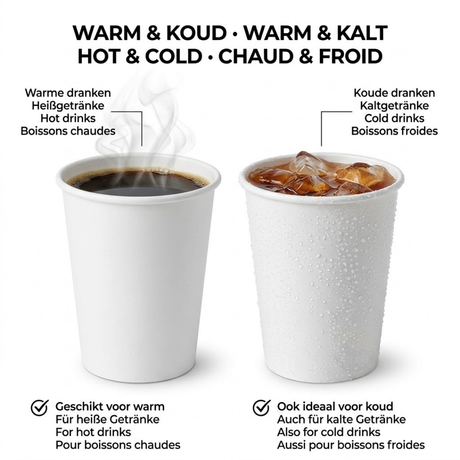 Tasses à café blanches 300ml 12 oz - 100 pièces incl. SOUPER