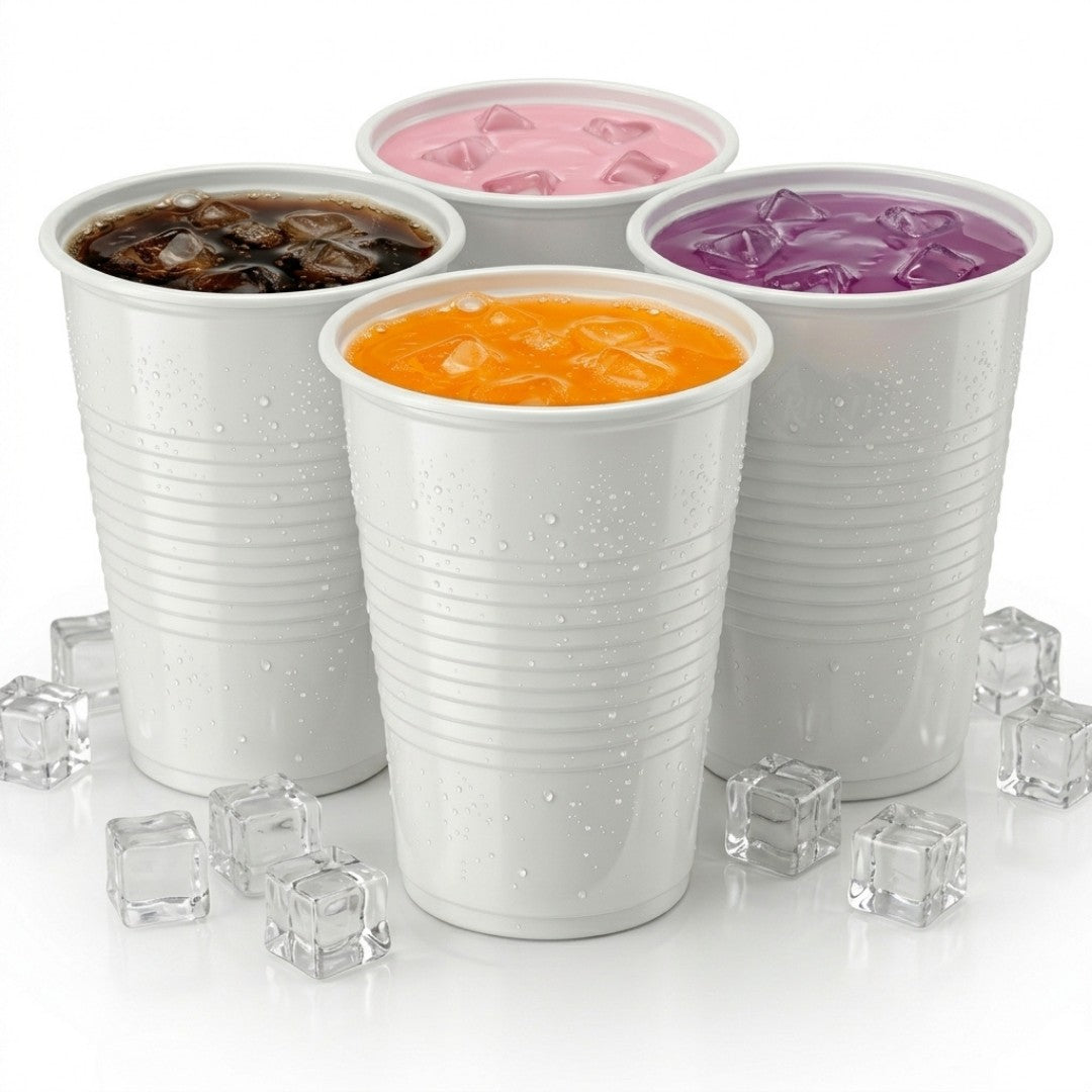  Gobelets Jetables Blancs 200ml PE – 1000 pièces | Verres Plastique Cantine Distributeur Eau Professionnel | Prix Incluant Éco-contribution