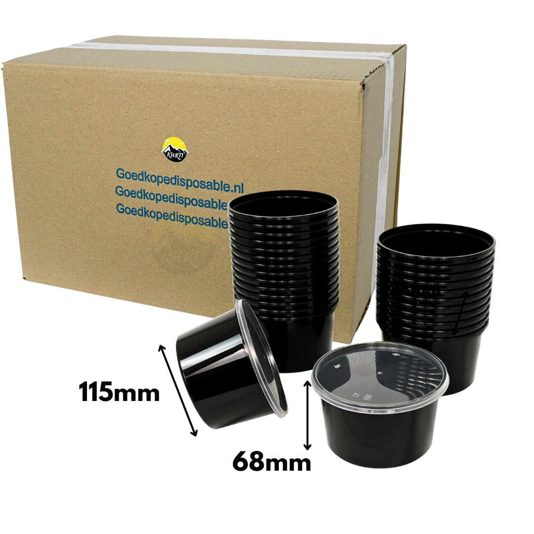 Noir réutilisable autour de 500 cm3 - 100 pièces