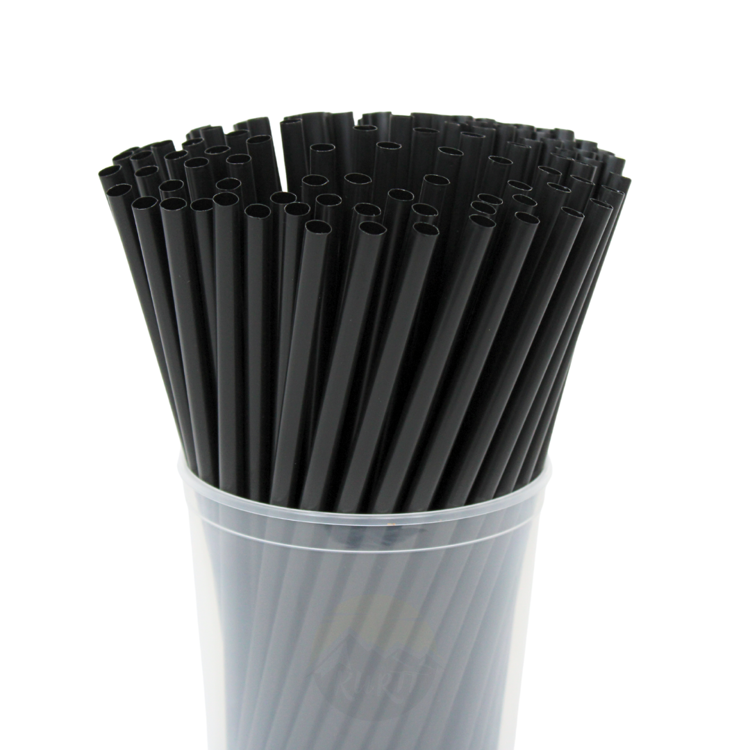 Straws Black PP plastic - 250 pieces Reusable