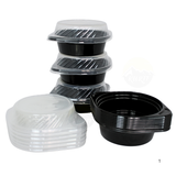 Bols à Soupe Plastique 500ml Noir avec Couvercle – Micro-Ondable | 12 Pièces